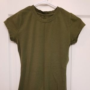 Military Green Forever 21 Fitted Top